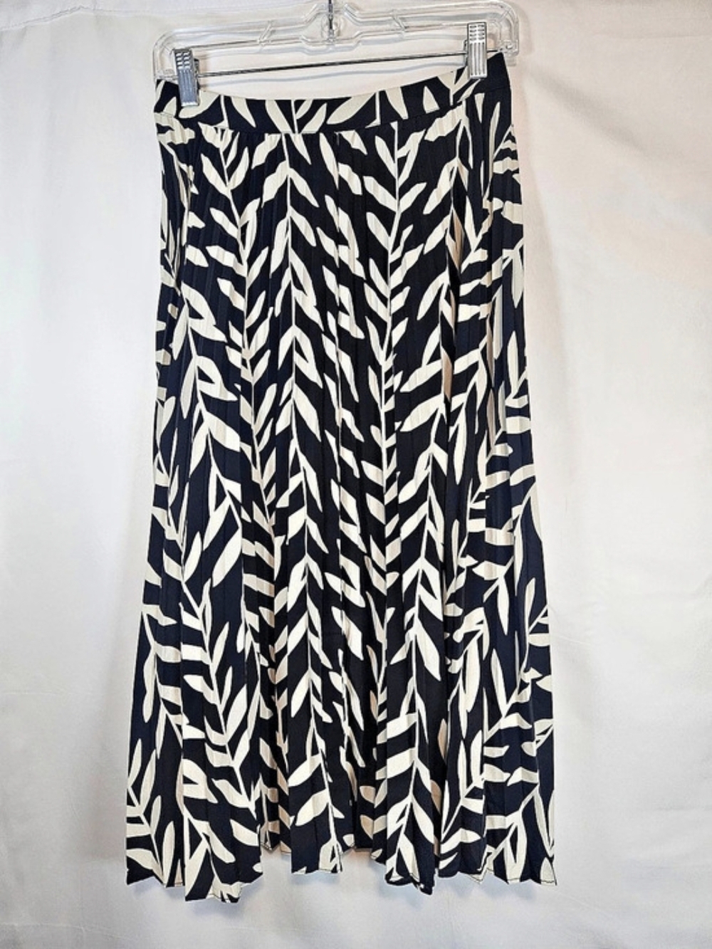 Skies Are Blue Abstract Maxi Skirt in Black & Cream